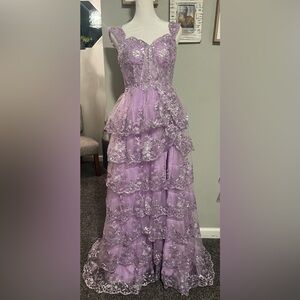 Purple prom pageant dress size 2 new with tag.